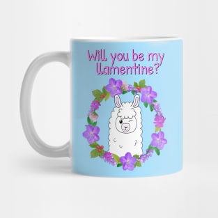 Will you be my valentine? Cute llama Mug